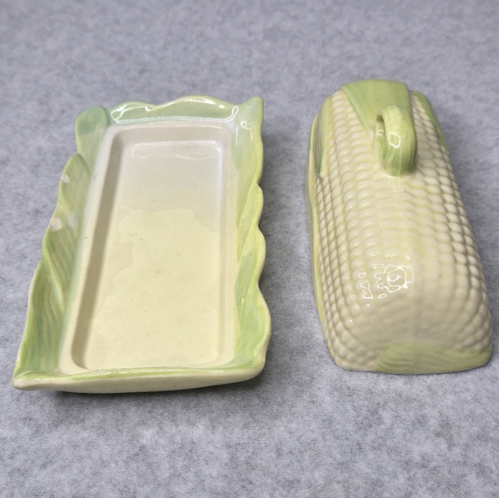 Vintage Ceramic Corn on the Cob Butter Dish - Farmhouse Kitchen Decor - Picture 8 of 13